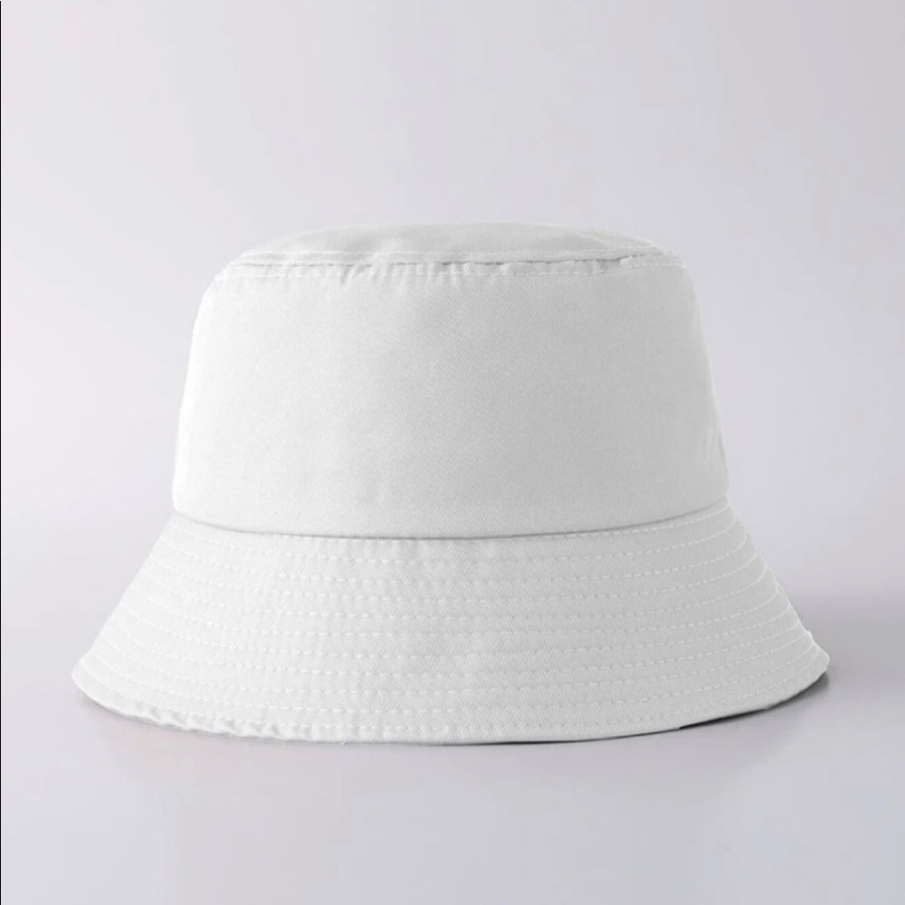 White Solid Bucket Hat - image 1